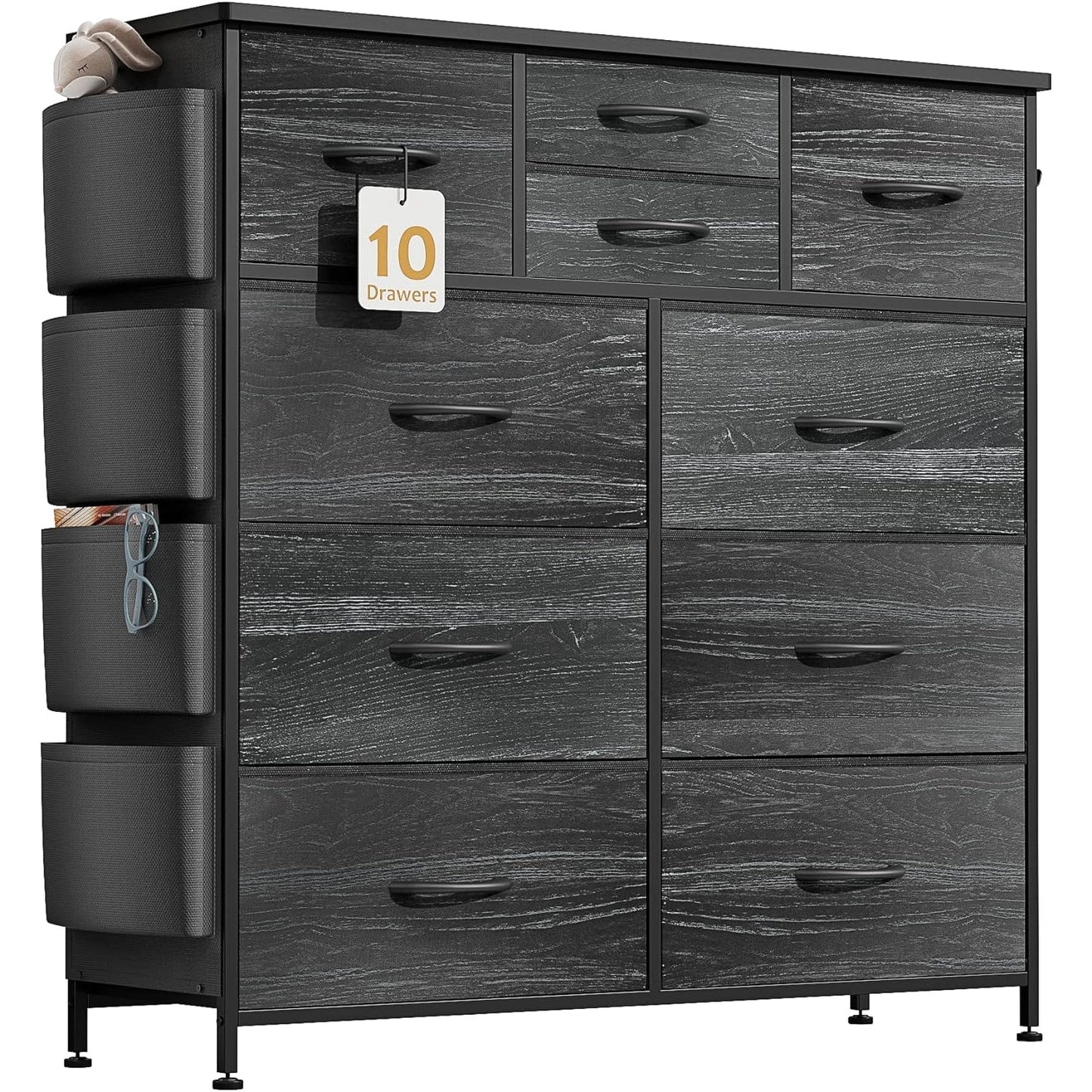 Commode à 10 tiroirs en tissu, armoire de rangement, unité de rangement pour chambre à coucher