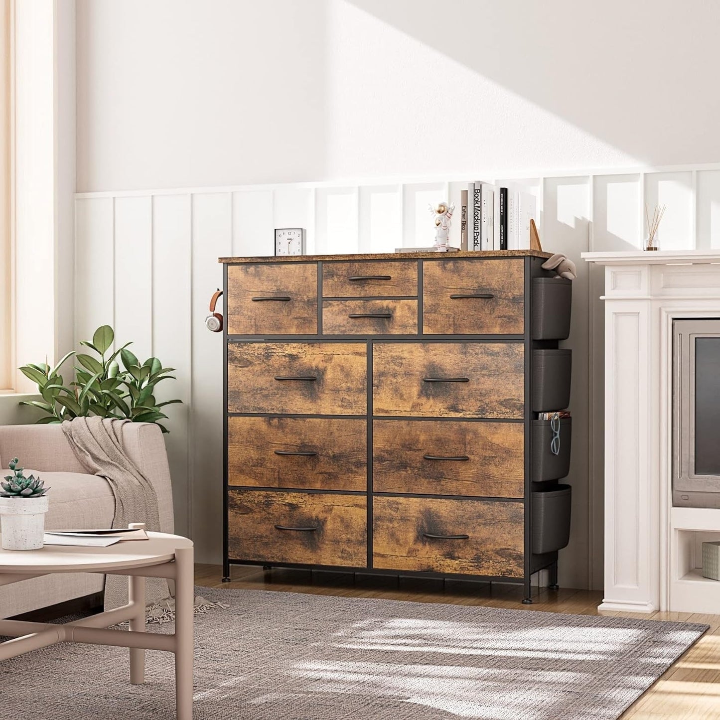 Commode à 10 tiroirs en tissu, armoire de rangement, unité de rangement pour chambre à coucher