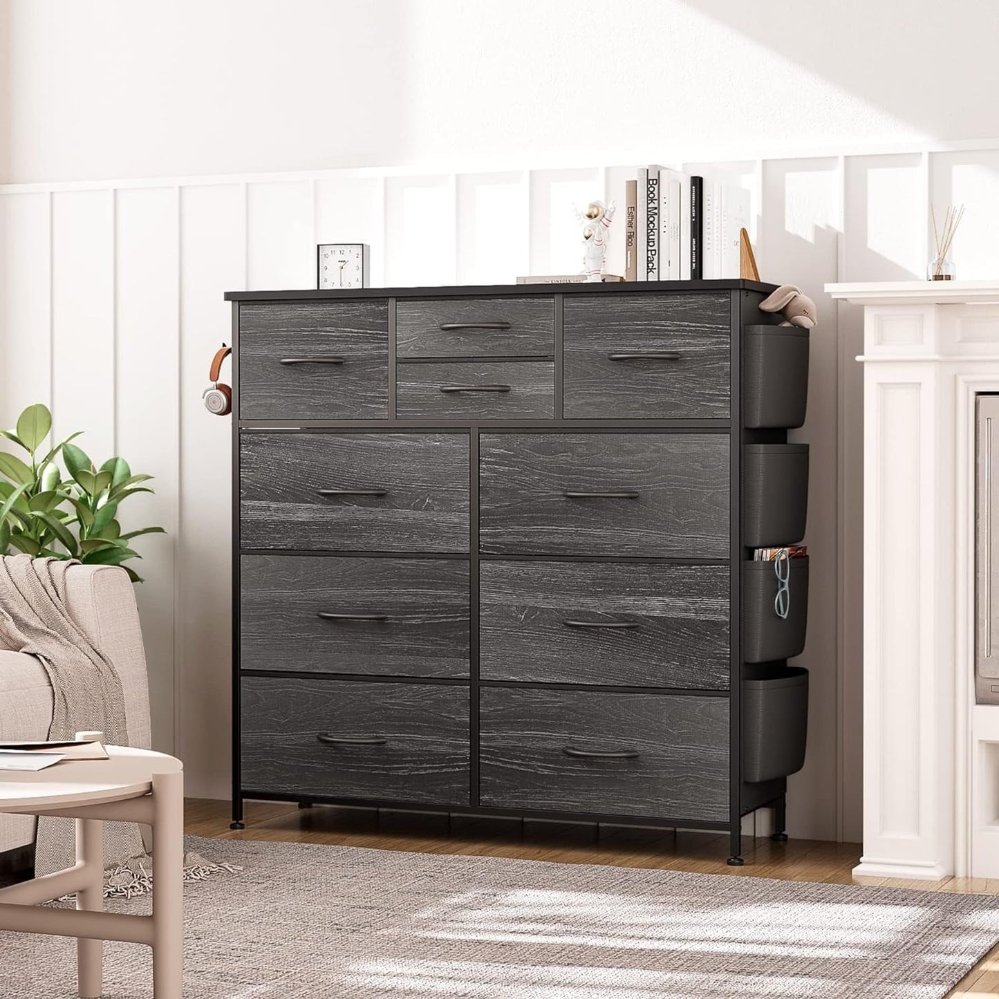 Commode à 10 tiroirs en tissu, armoire de rangement, unité de rangement pour chambre à coucher