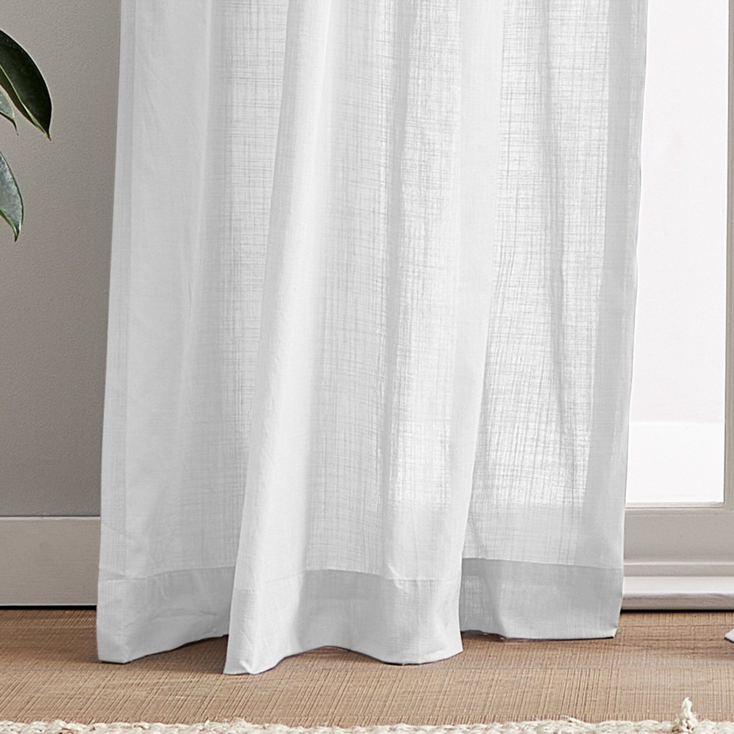 Paire de rideaux transparents à pattes 100 % coton