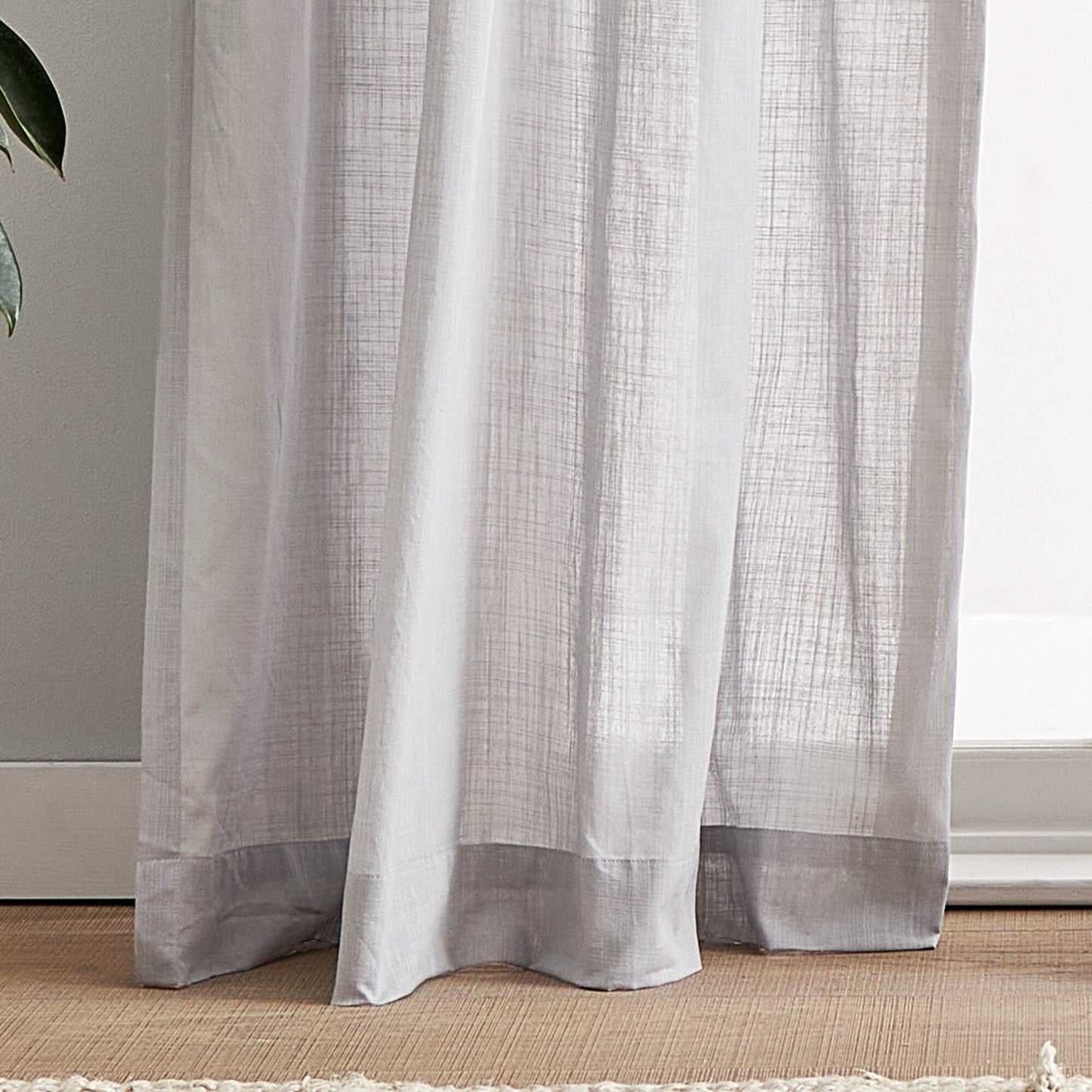 Paire de rideaux transparents à pattes 100 % coton