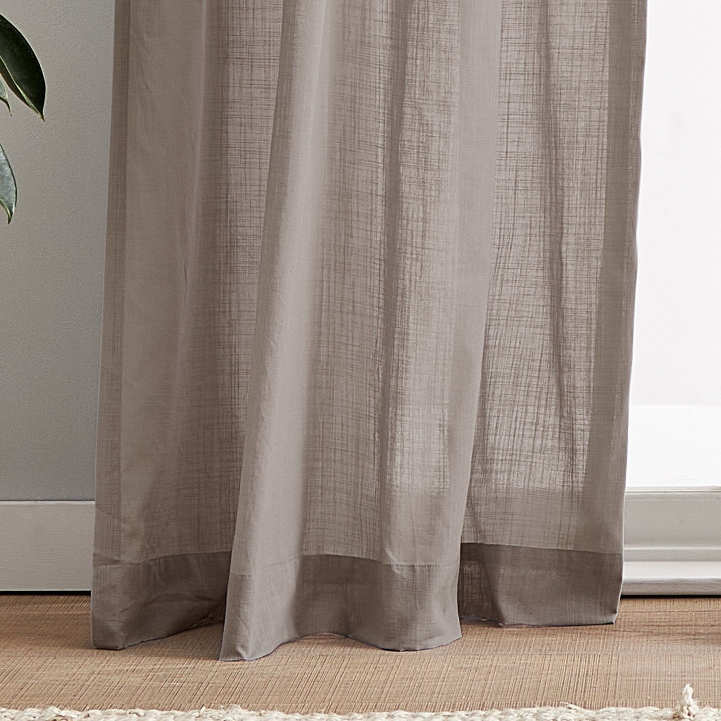 Paire de rideaux transparents à pattes 100 % coton