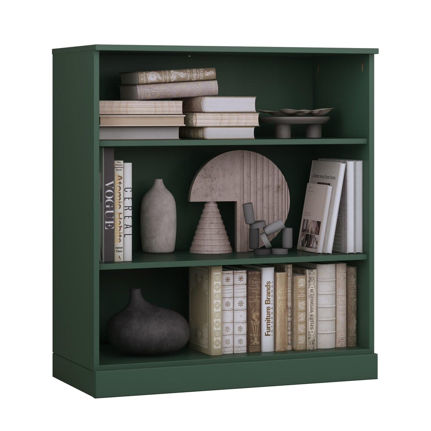 Bibliothèque 100 % bois massif à 3 étagères avec portes en option par Palace Imports
