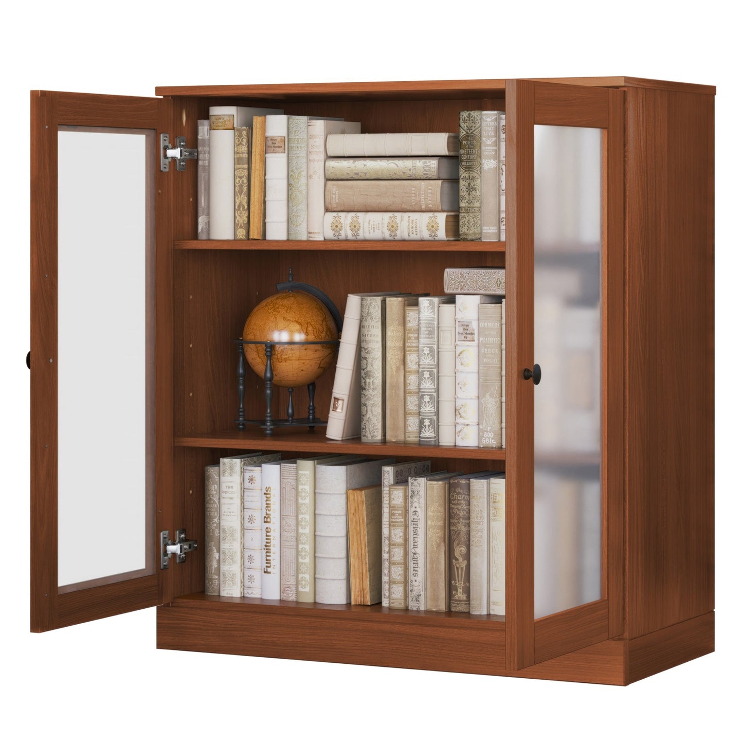 Bibliothèque 100 % bois massif à 3 étagères avec portes en option par Palace Imports