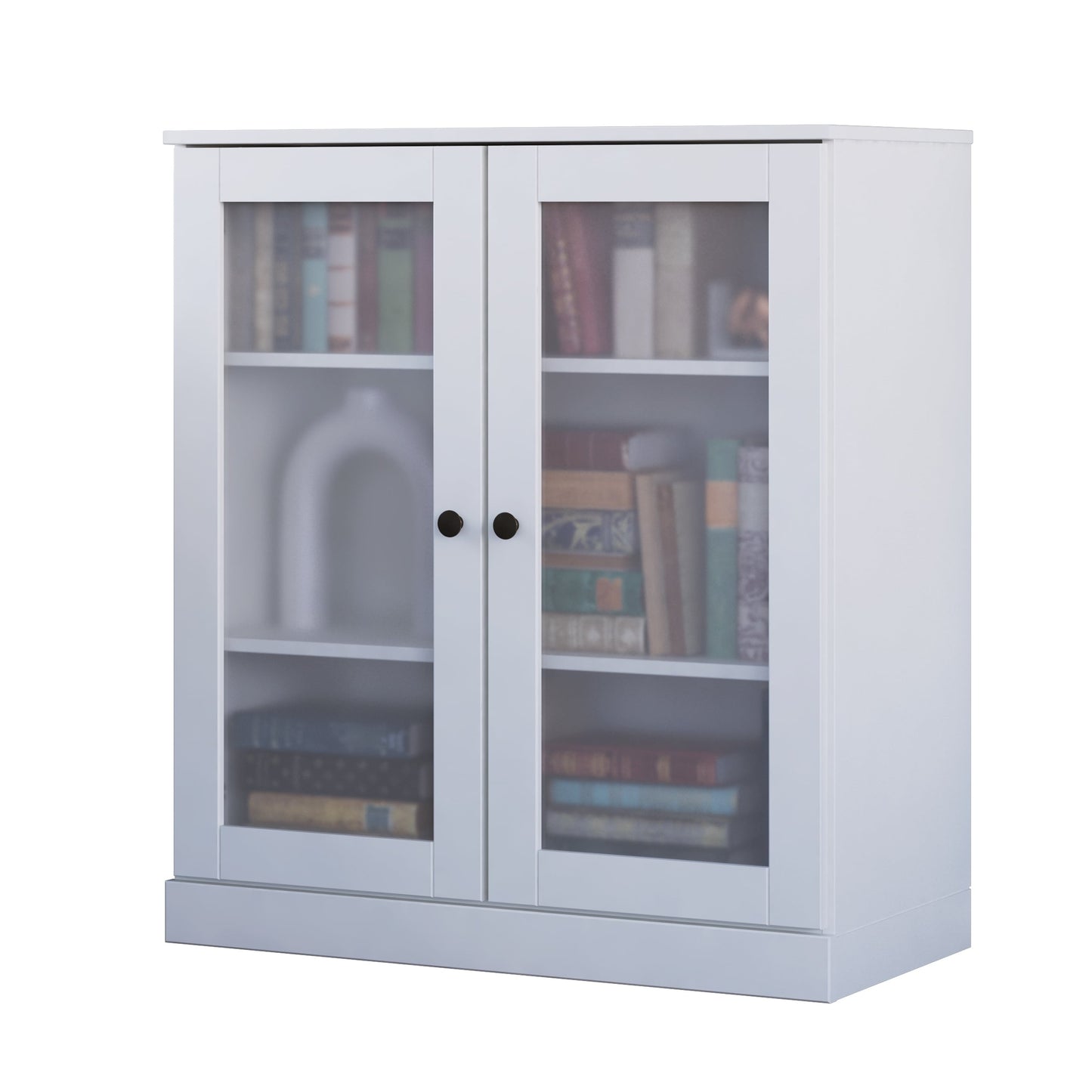 Bibliothèque 100 % bois massif à 3 étagères avec portes en option par Palace Imports