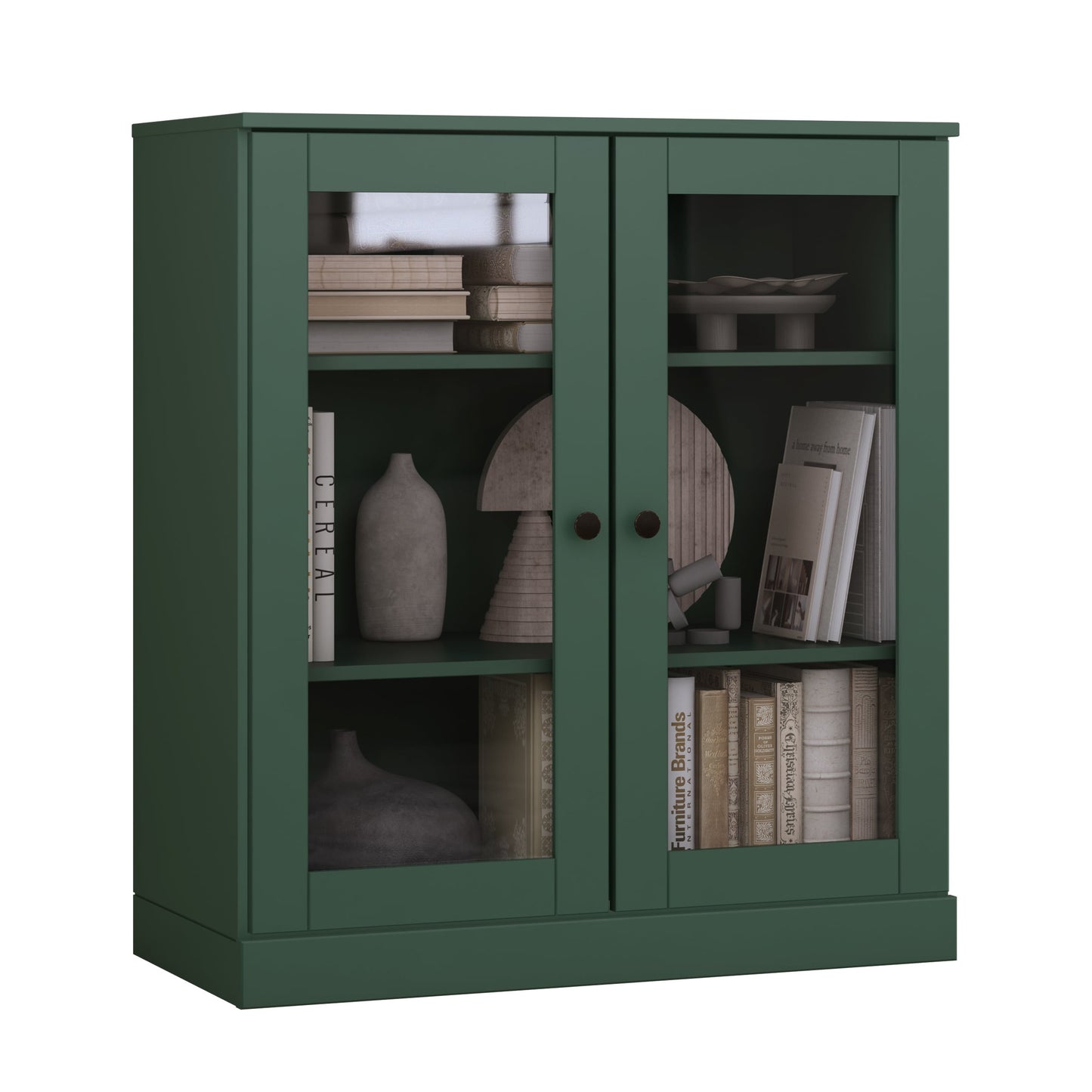 Bibliothèque 100 % bois massif à 3 étagères avec portes en option par Palace Imports