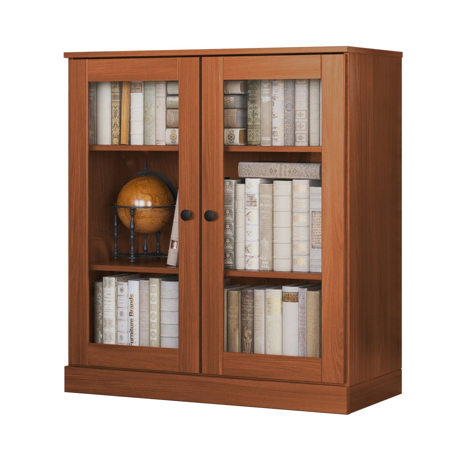 Bibliothèque 100 % bois massif à 3 étagères avec portes en option par Palace Imports