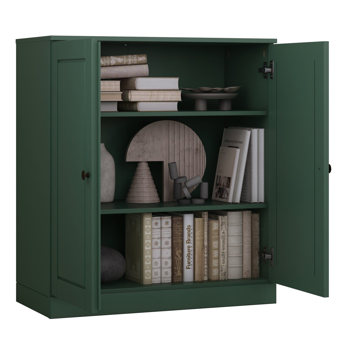 Bibliothèque 100 % bois massif à 3 étagères avec portes en option par Palace Imports