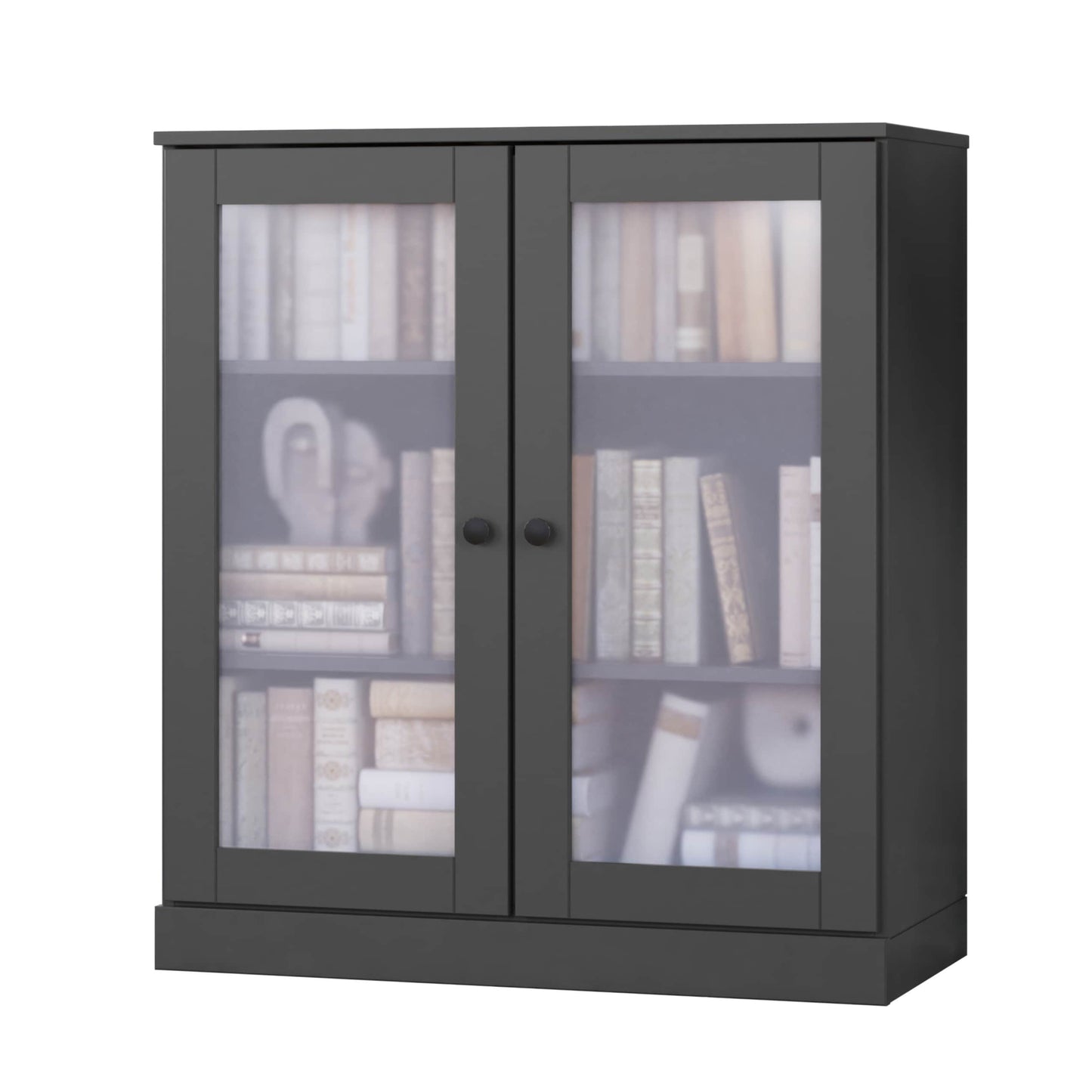 Bibliothèque 100 % bois massif à 3 étagères avec portes en option par Palace Imports