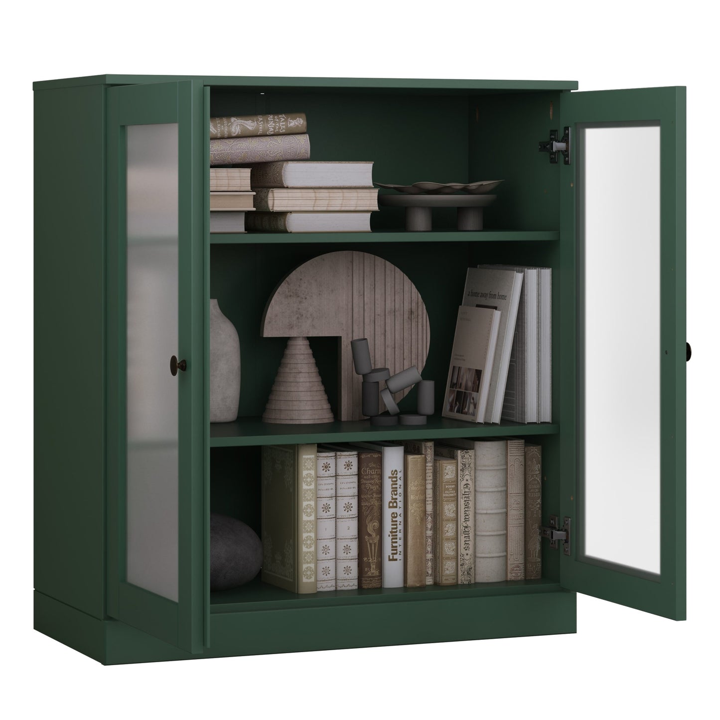 Bibliothèque 100 % bois massif à 3 étagères avec portes en option par Palace Imports