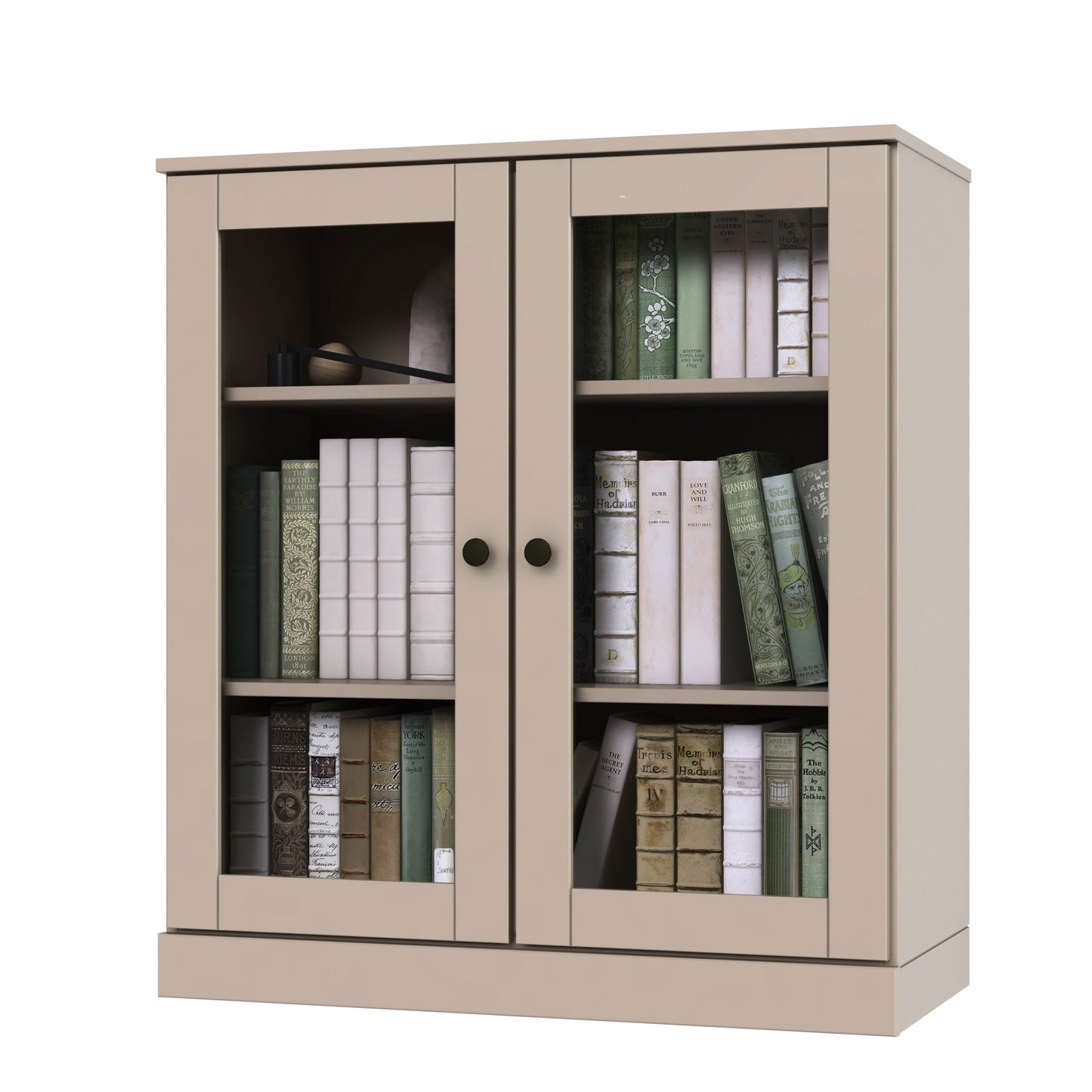Bibliothèque 100 % bois massif à 3 étagères avec portes en option par Palace Imports