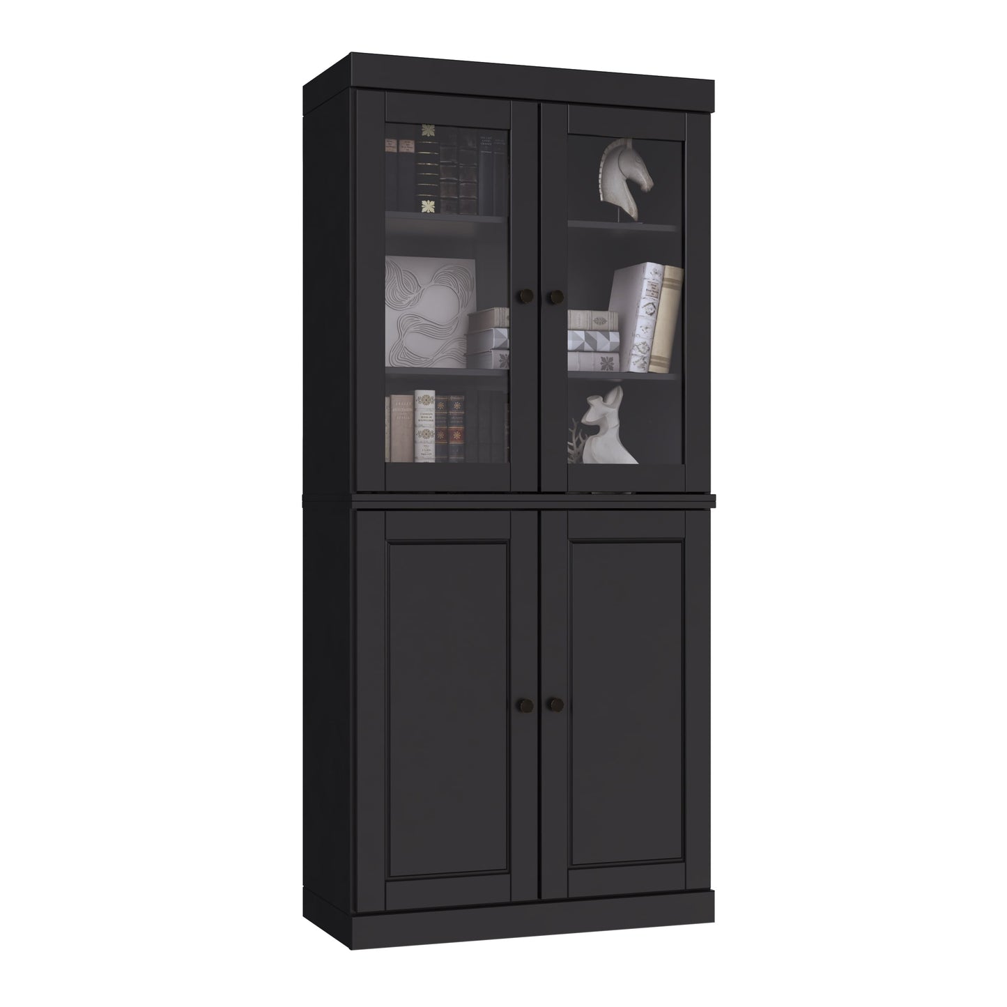Bibliothèque 100 % bois massif à 6 étagères avec portes en option par Palace Imports