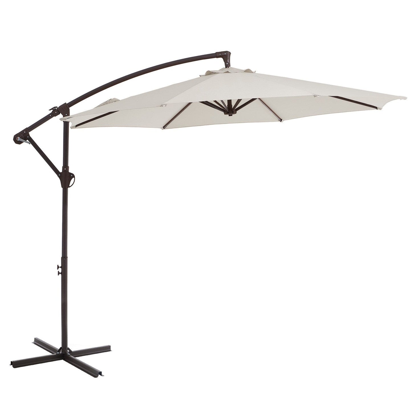Parasol déporté suspendu à manivelle en acier de 10 pieds