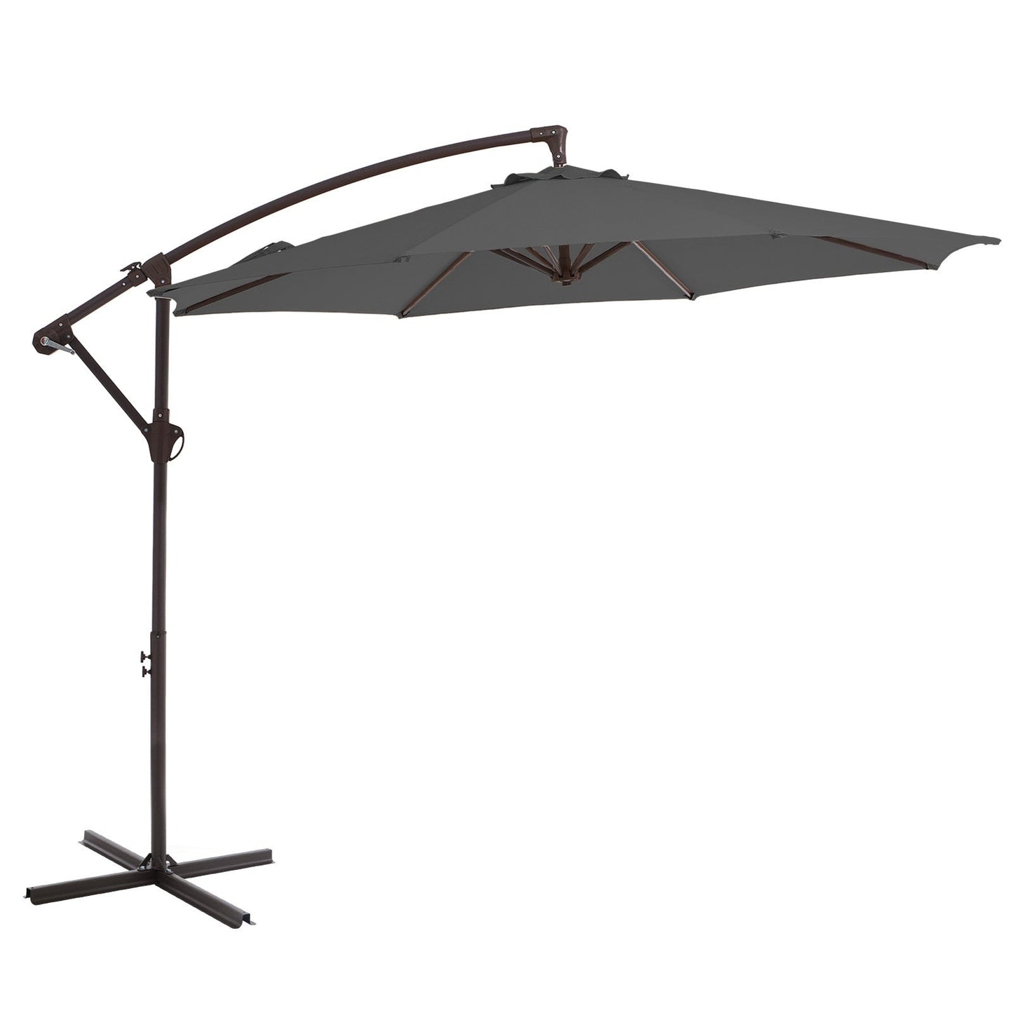 Parasol déporté suspendu à manivelle en acier de 10 pieds