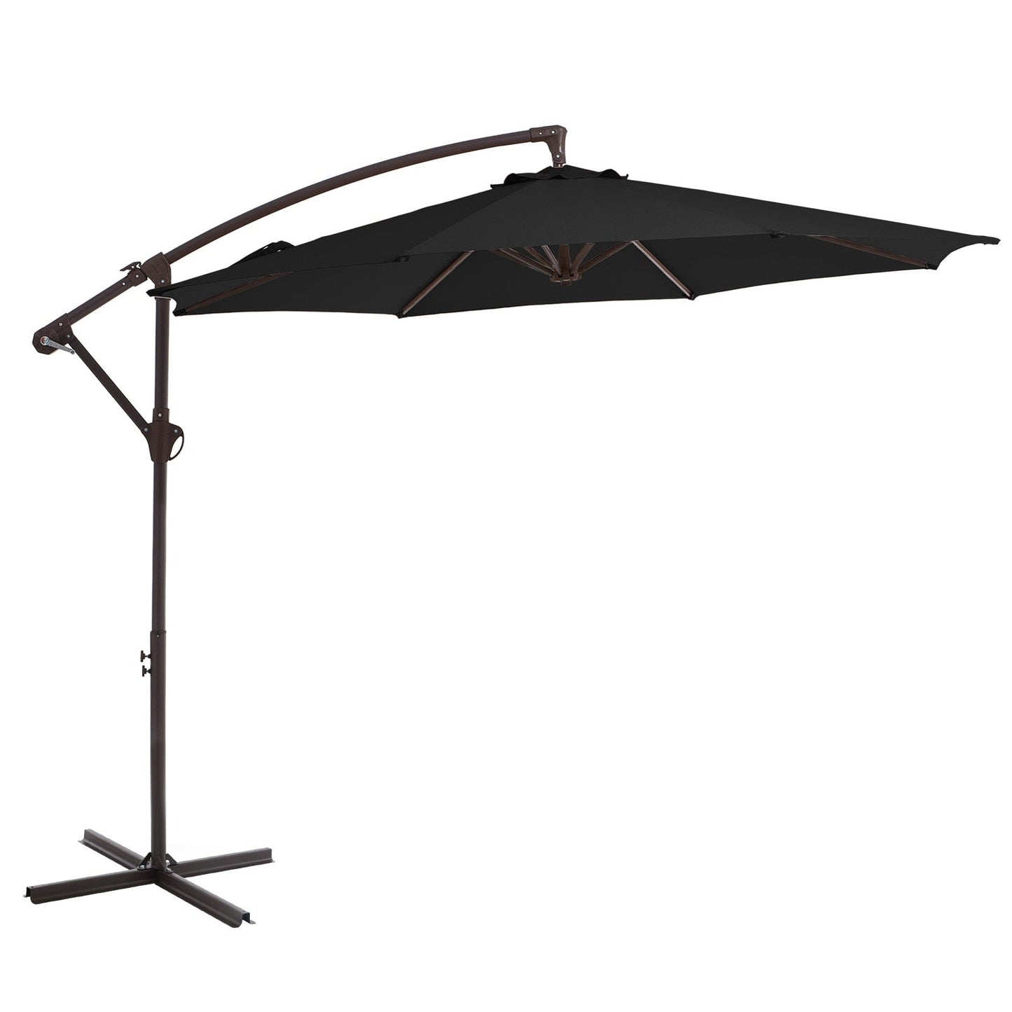 Parasol déporté suspendu à manivelle en acier de 10 pieds