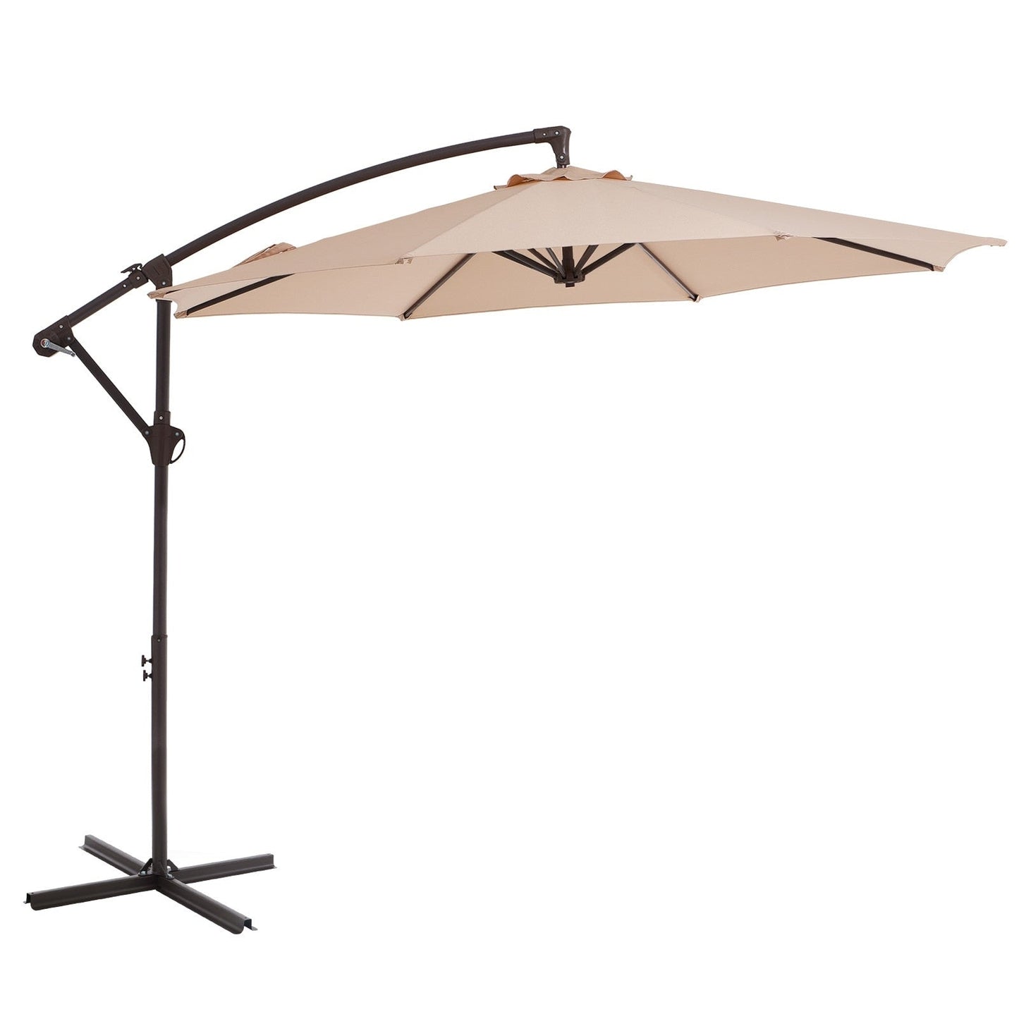 Parasol déporté suspendu à manivelle en acier de 10 pieds
