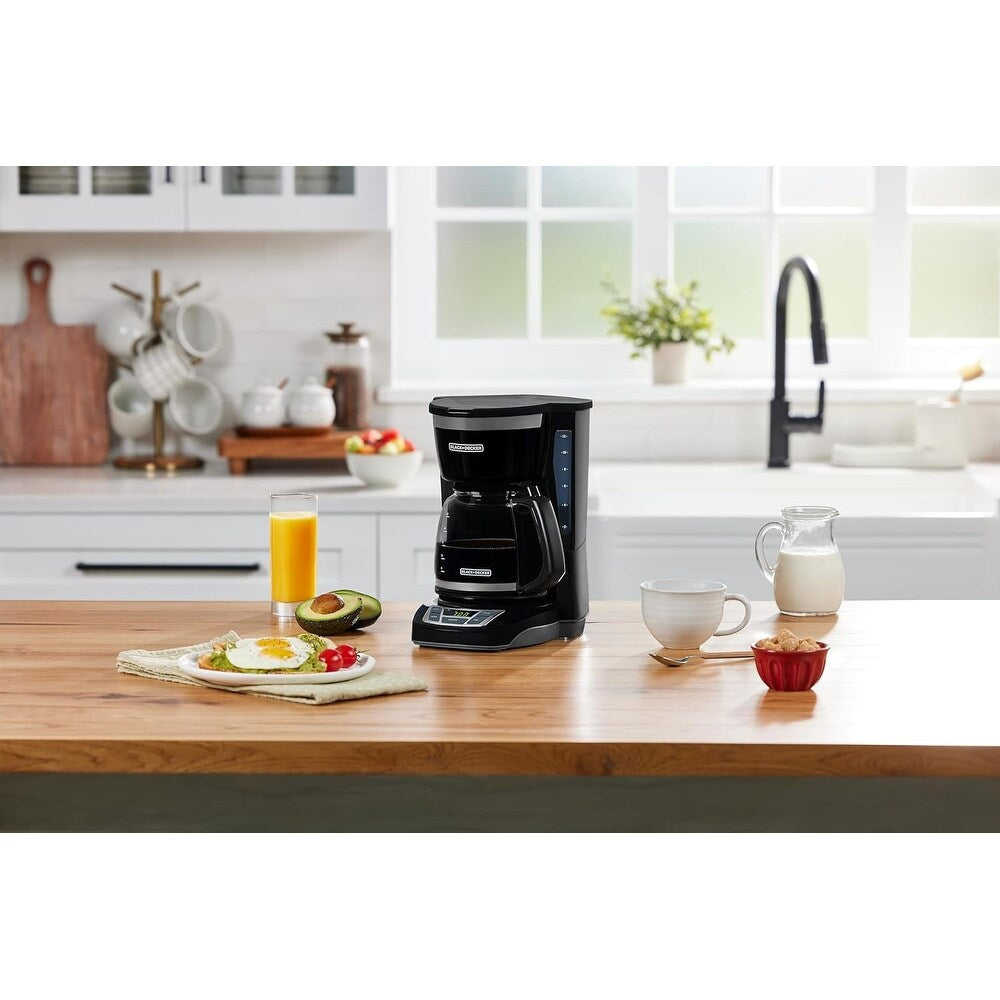 Cafetière numérique 12 tasses, programmable, filtre lavable, Sneak-A-Cup, infusion automatique, maintien de la plaque chauffante, noire