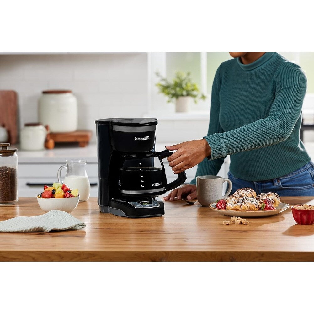 Cafetière numérique 12 tasses, programmable, filtre lavable, Sneak-A-Cup, infusion automatique, maintien de la plaque chauffante, noire