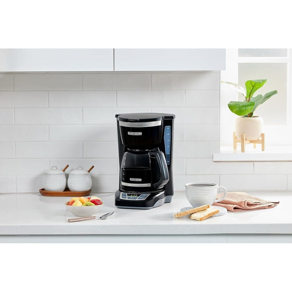 Cafetière numérique 12 tasses, programmable, filtre lavable, Sneak-A-Cup, infusion automatique, maintien de la plaque chauffante, noire