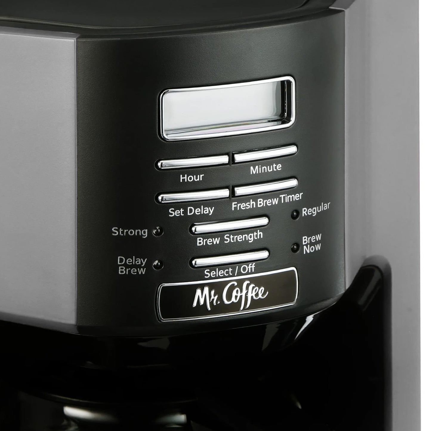 Cafetière programmable 12 tasses à infusion rapide, couleur argent