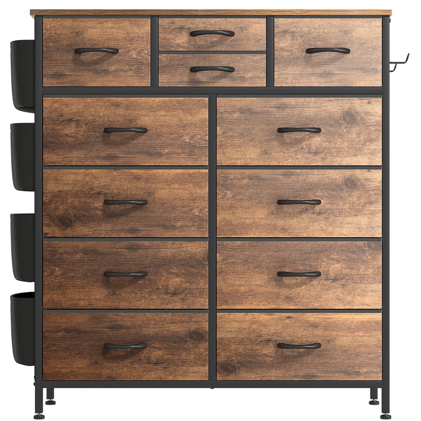Commode haute en tissu à 12 tiroirs pour chambre à coucher