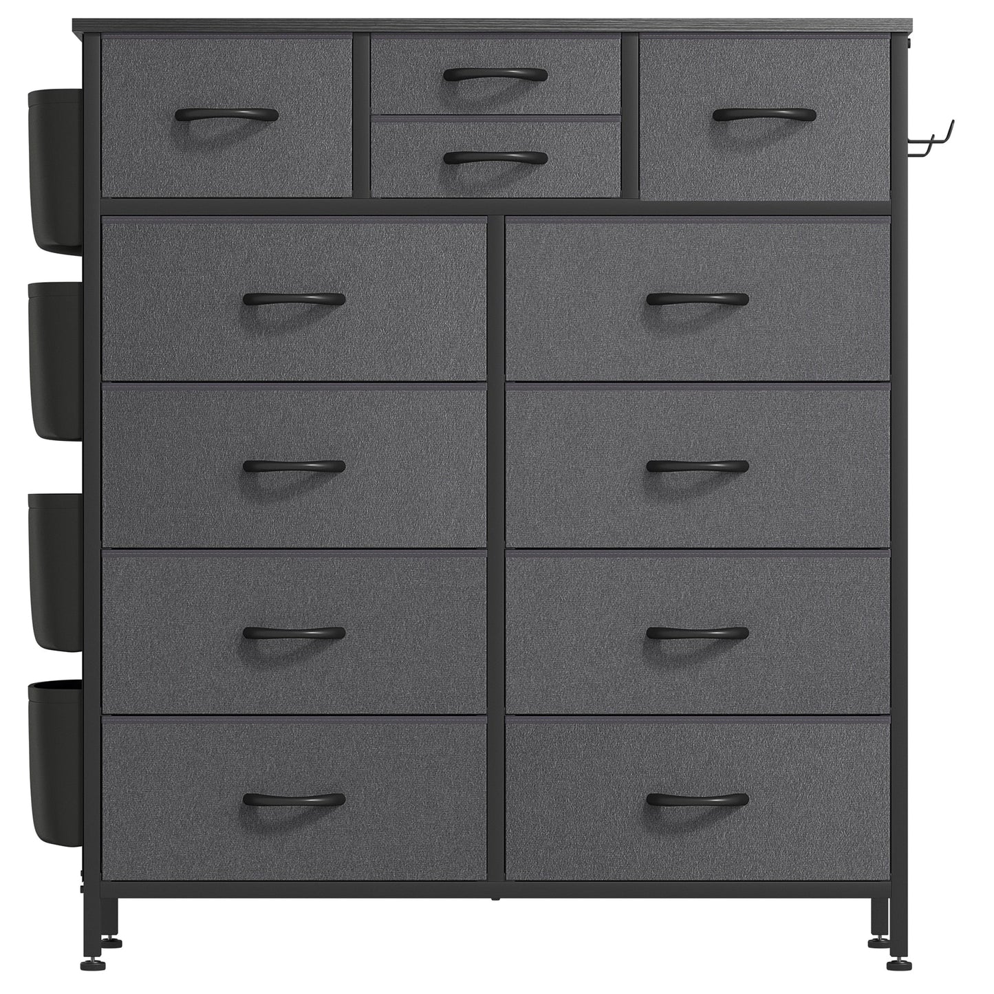 Commode haute en tissu à 12 tiroirs pour chambre à coucher