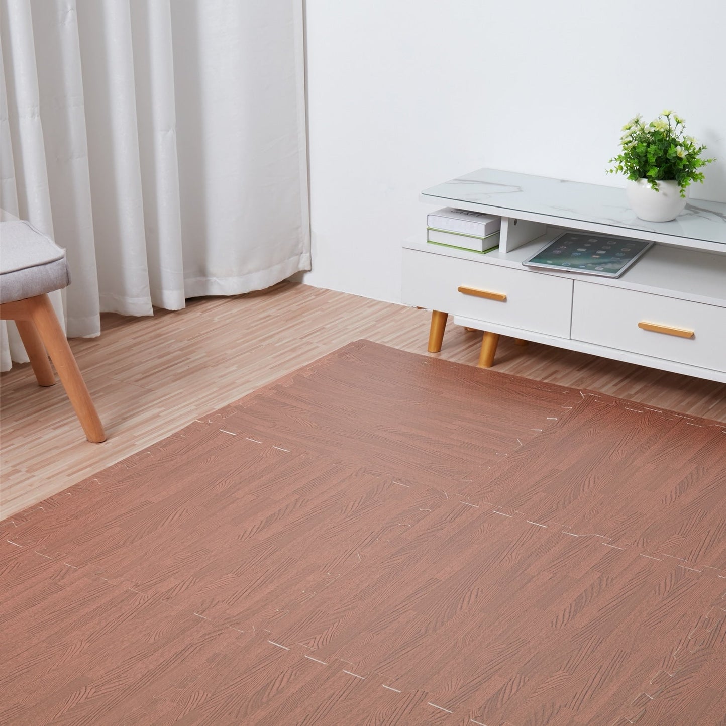 12 dalles de sol en mousse pour salle de sport, 24 x 24, tapis de sol emboîtables, 48 pi²