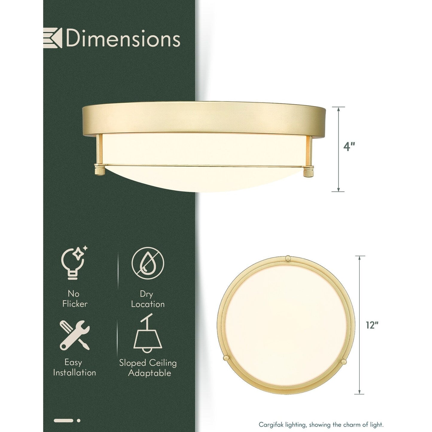 Plafonnier moderne à 2 lumières et 12 pouces