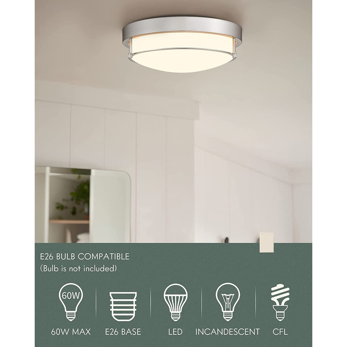 Plafonnier moderne à 2 lumières et 12 pouces
