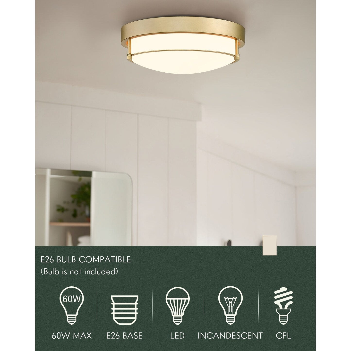 Plafonnier moderne à 2 lumières et 12 pouces