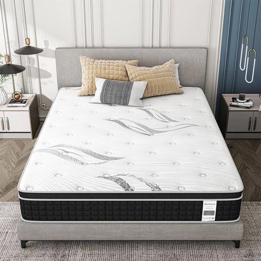 Matelas hybride en mousse à mémoire de forme de 12 pouces dans une boîte
