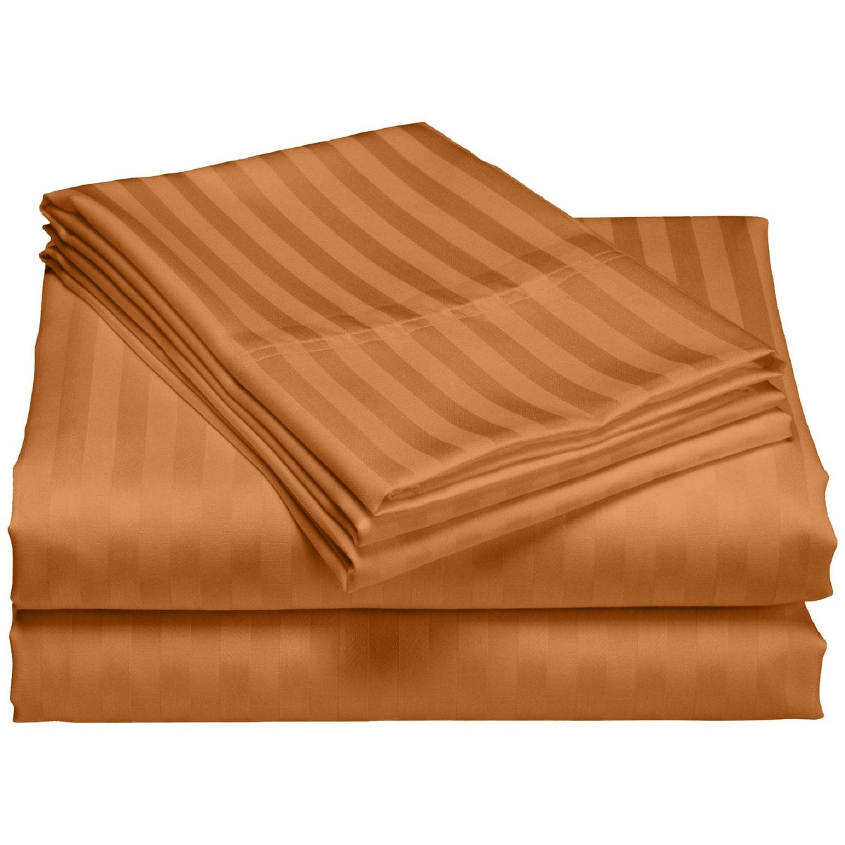 Parure de draps de luxe à rayures en coton 1 200 fils au pouce carré, avec poche profonde