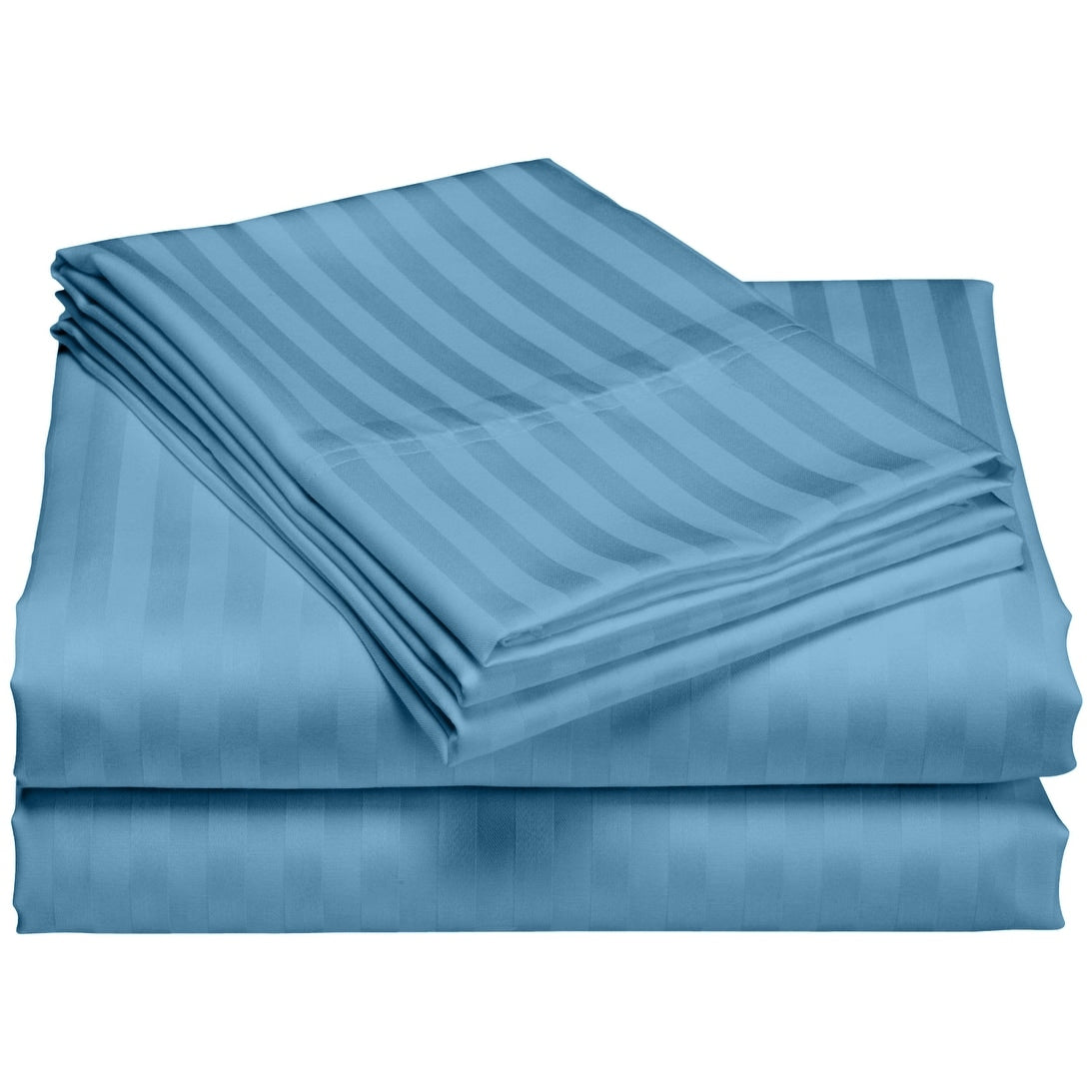 Parure de draps de luxe à rayures en coton 1 200 fils au pouce carré, avec poche profonde