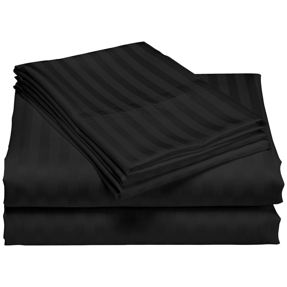 Parure de draps de luxe à rayures en coton 1 200 fils au pouce carré, avec poche profonde