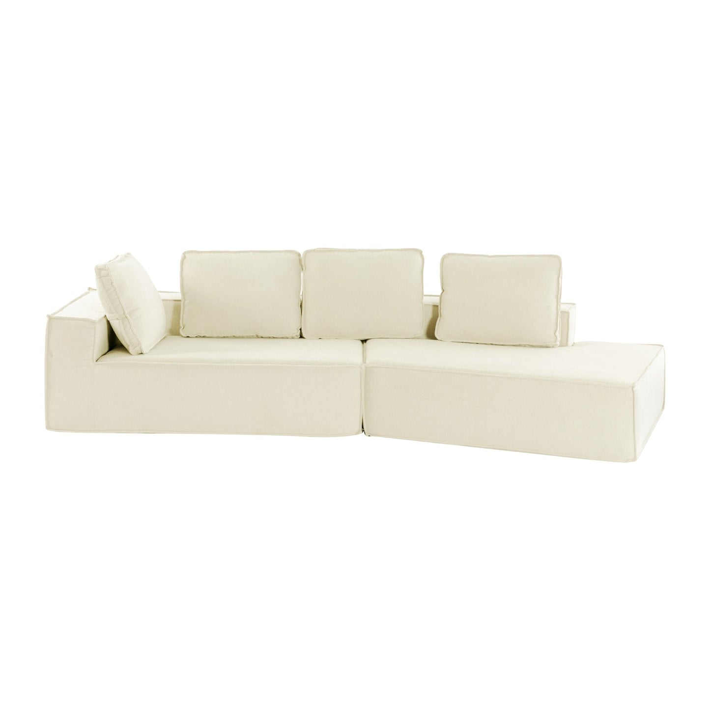 Canapé-lit d'intérieur moderne et élégant, 125 cm, aux lignes épurées, pour le salon, beige