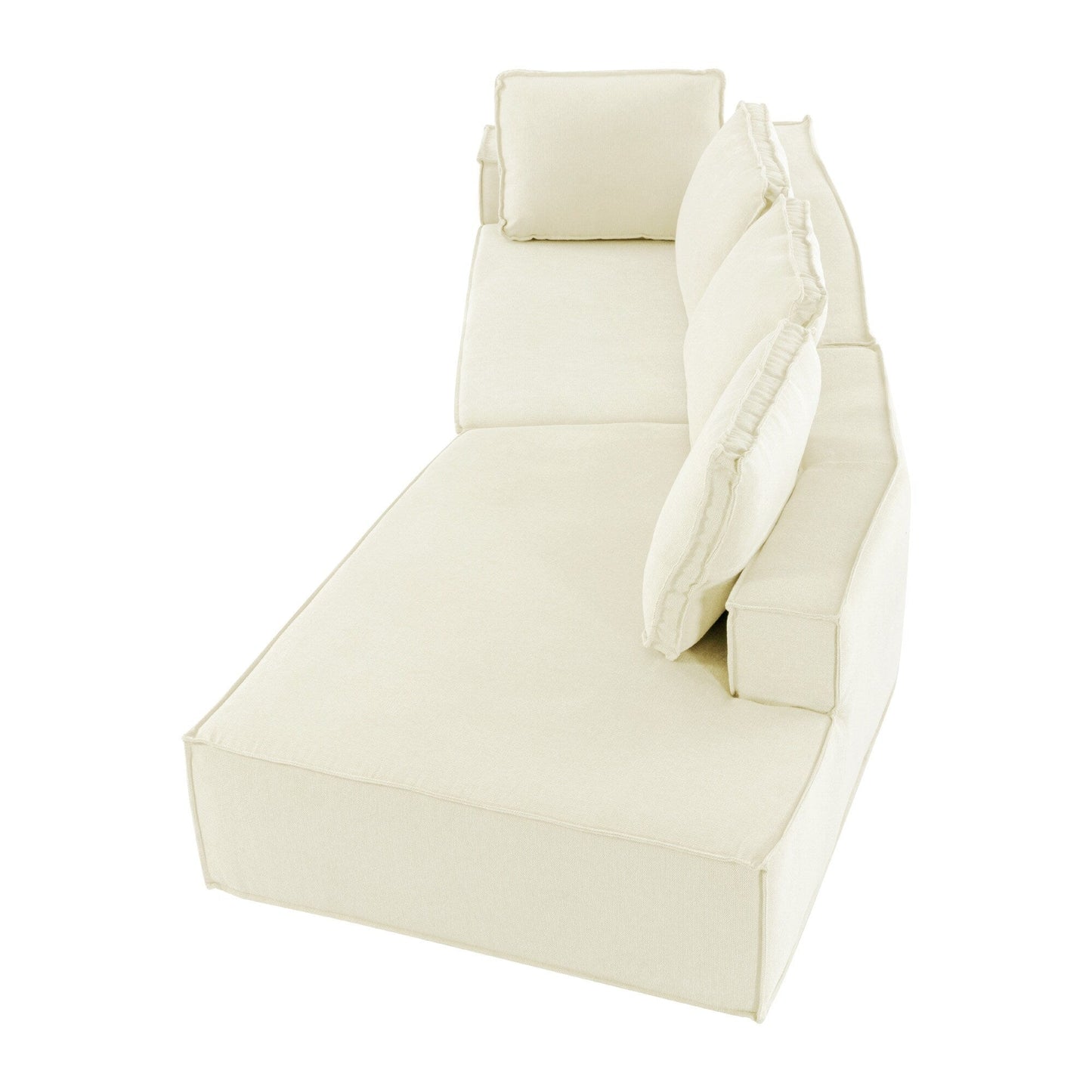 Canapé-lit d'intérieur moderne et élégant, 125 cm, aux lignes épurées, pour le salon, beige