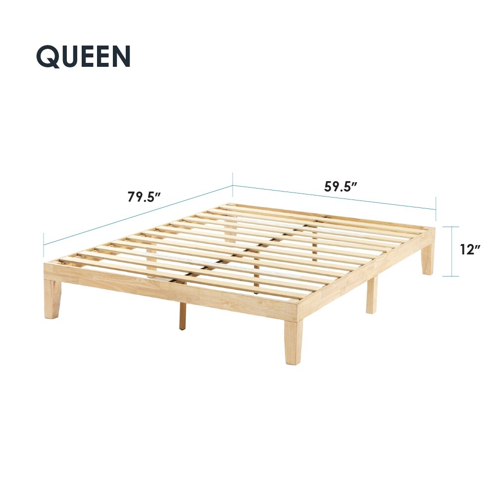 Cadre de lit plateforme classique en bois massif 12