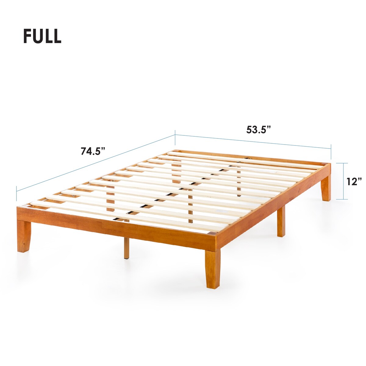 Cadre de lit plateforme classique en bois massif 12