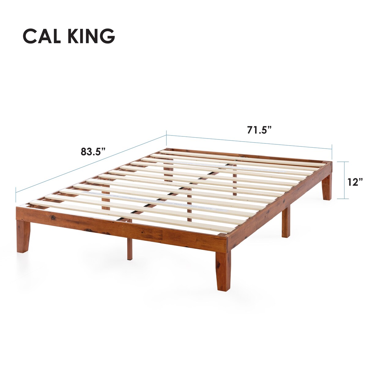 Cadre de lit plateforme classique en bois massif 12