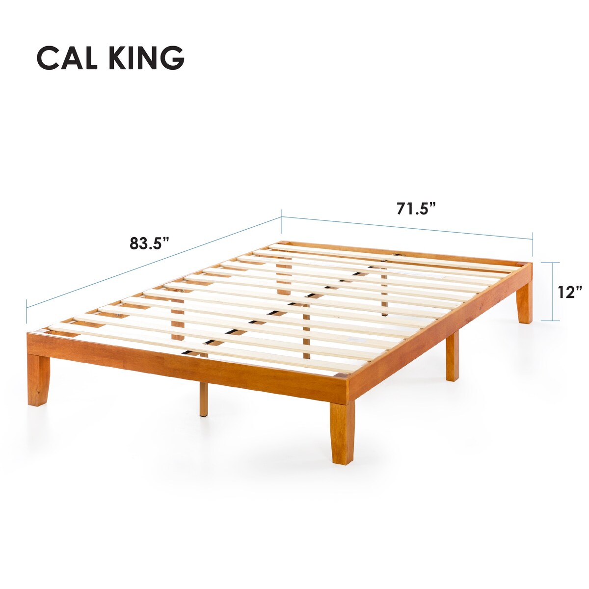 Cadre de lit plateforme classique en bois massif 12