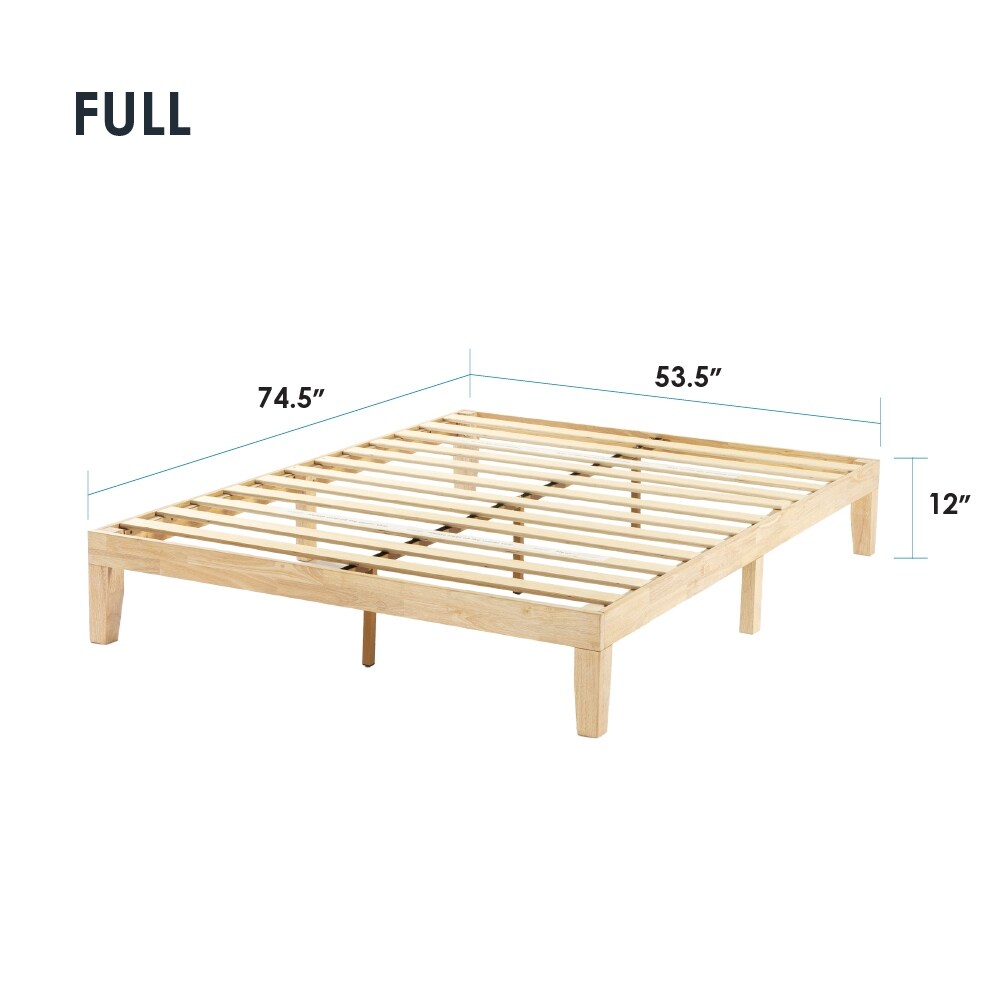 Cadre de lit plateforme classique en bois massif 12