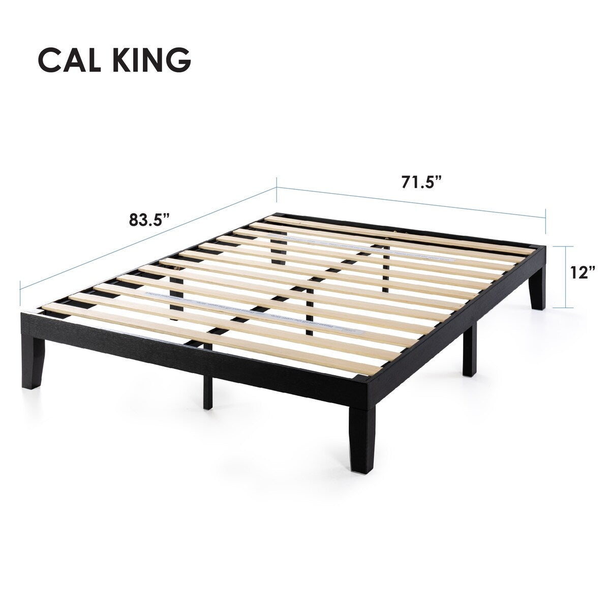 Cadre de lit plateforme classique en bois massif 12