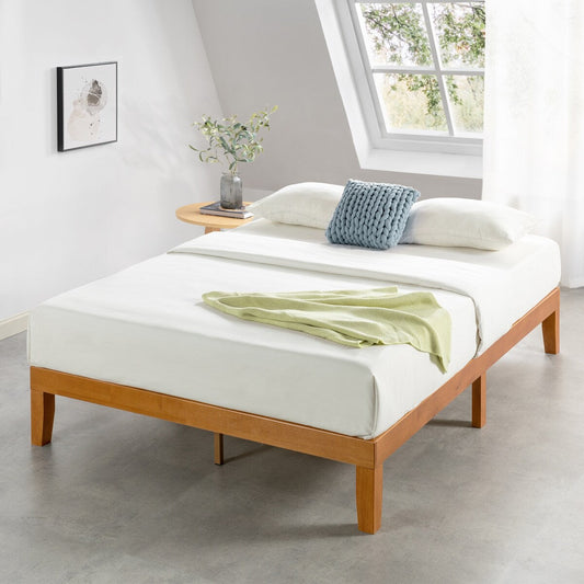 Cadre de lit plateforme classique en bois massif 12