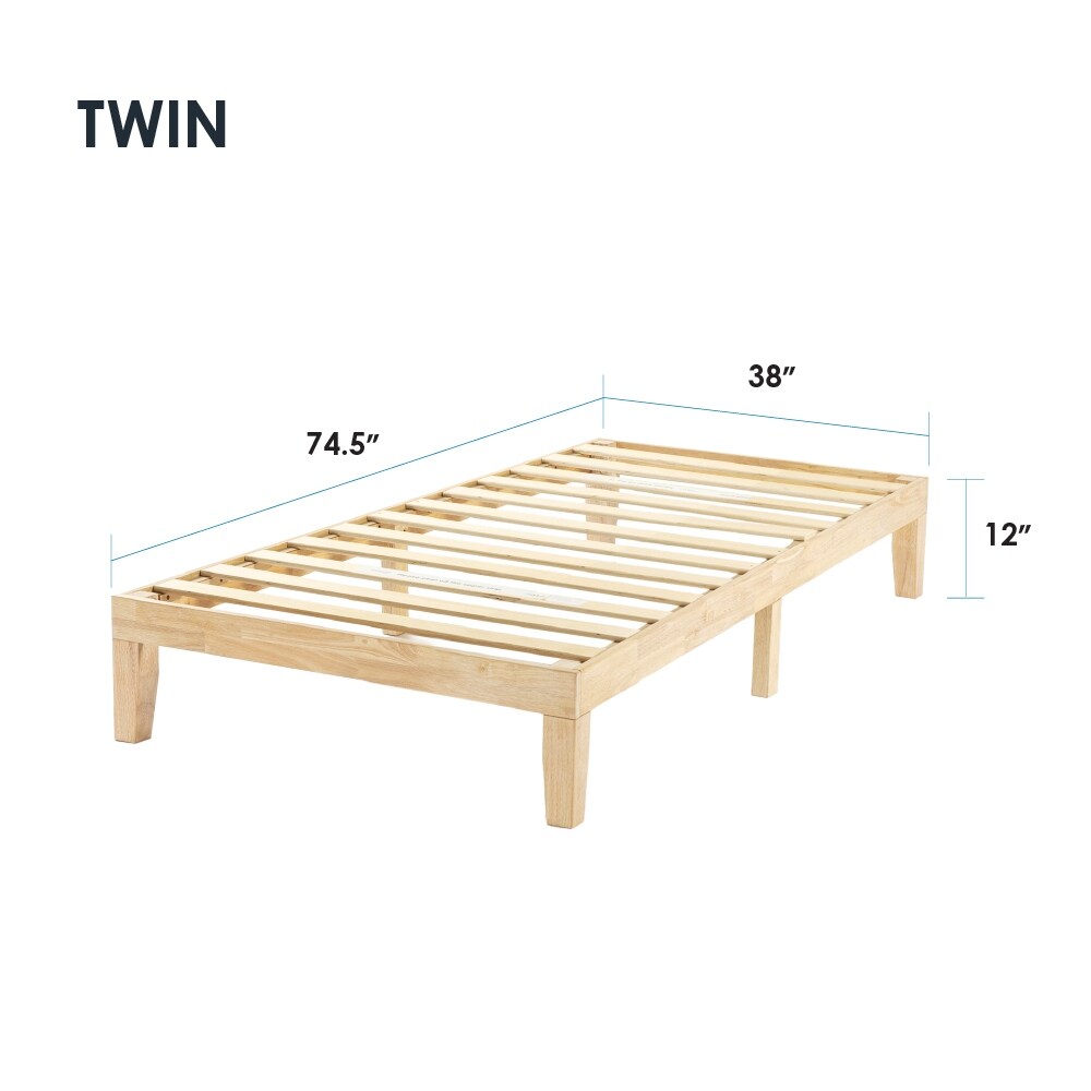 Cadre de lit plateforme classique en bois massif 12