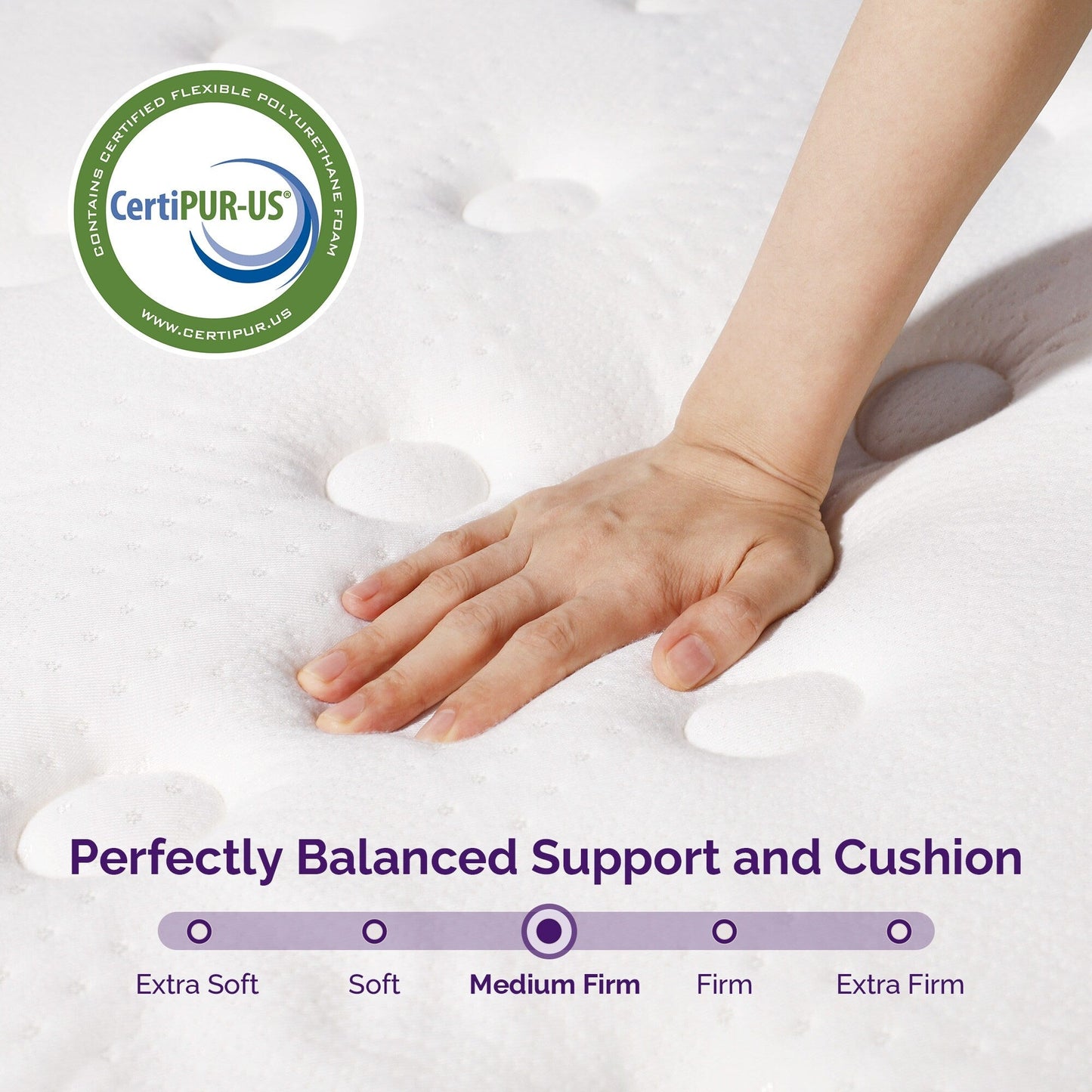 Matelas moyen en mousse à mémoire de forme de 12 pouces avec plateau-coussin
