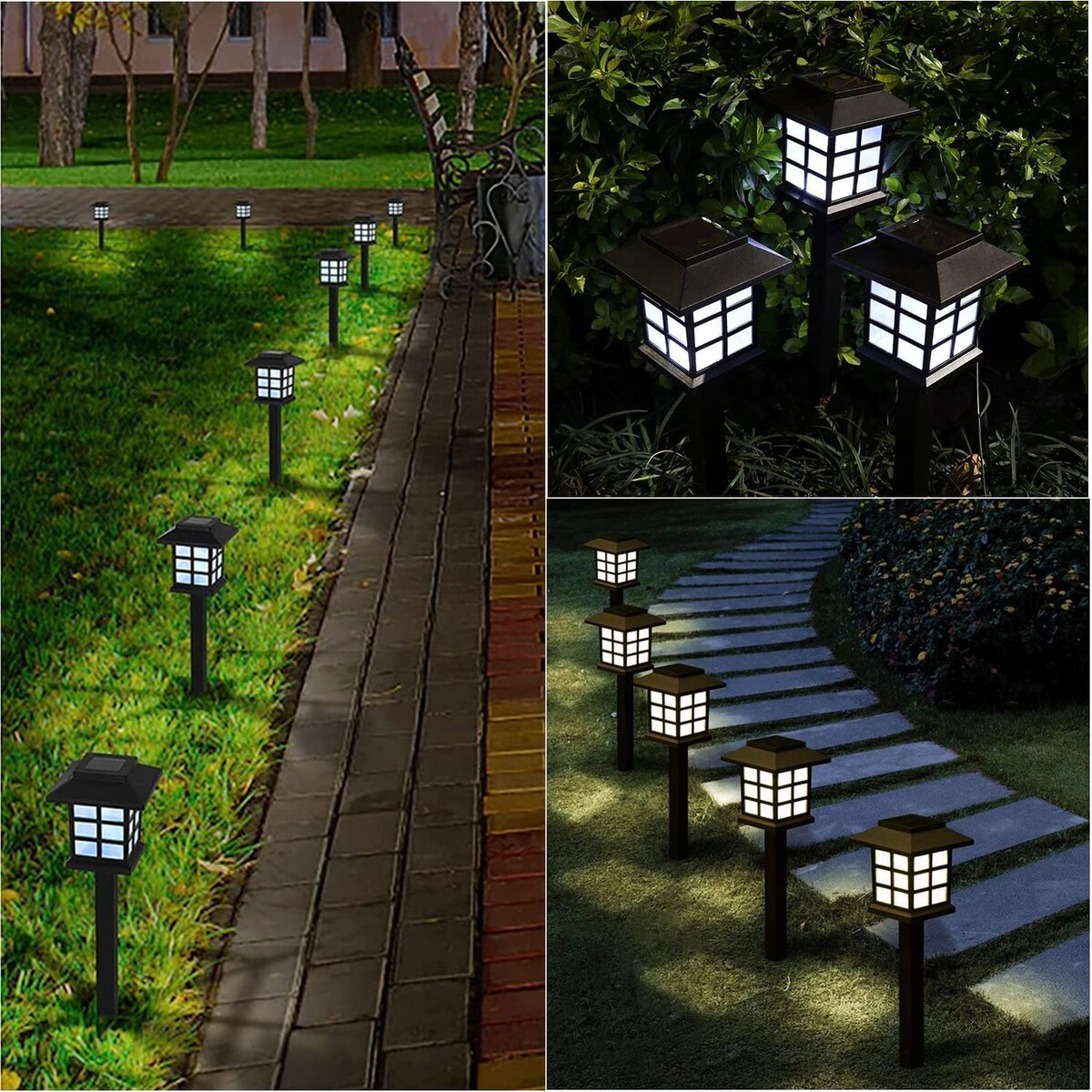 Lot de 12 lampes solaires d'extérieur étanches pour jardin, paysage et terrasse
