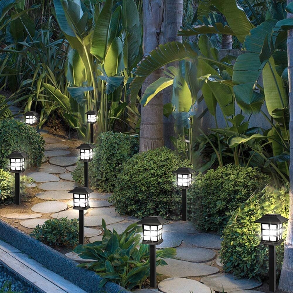 Lot de 12 lampes solaires d'extérieur étanches pour jardin, paysage et terrasse