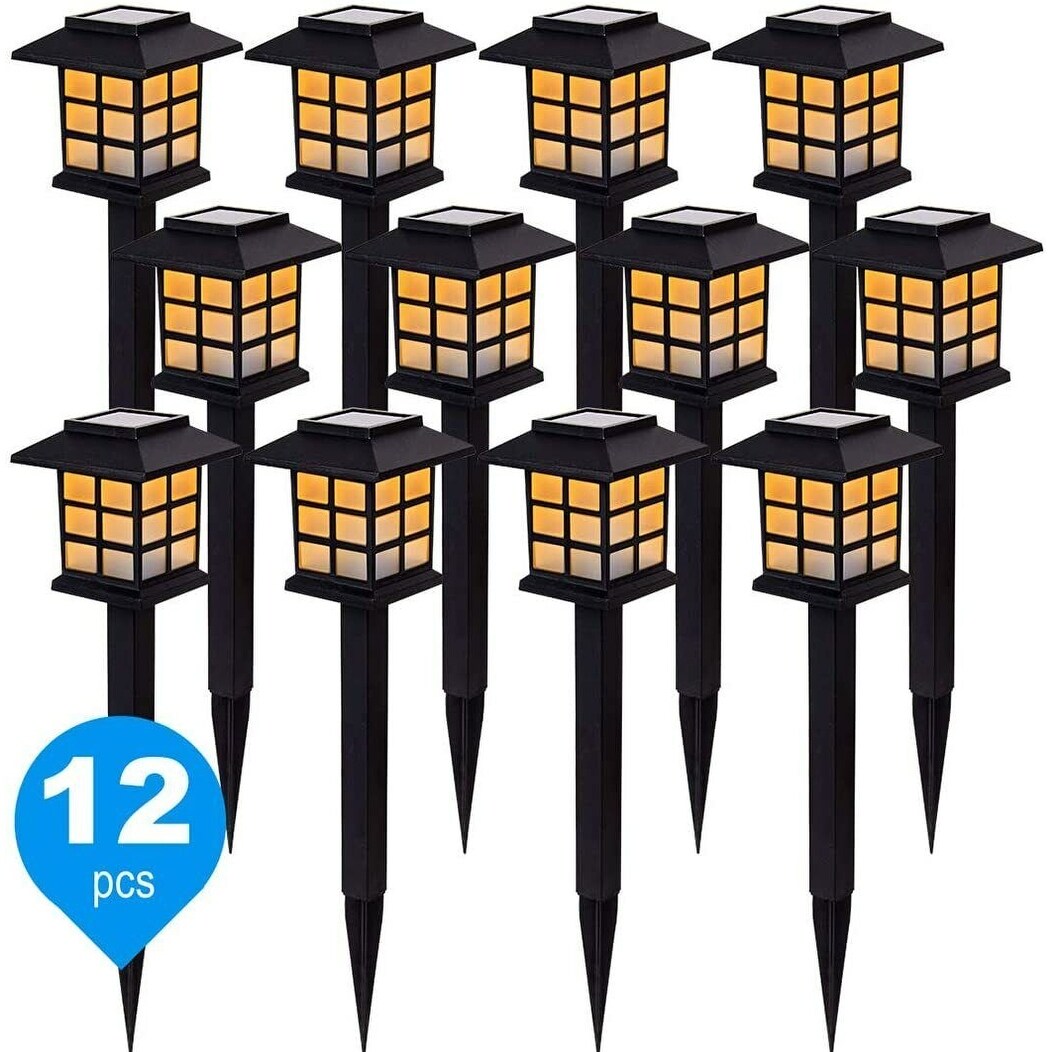 Lot de 12 lampes solaires d'extérieur étanches pour jardin, paysage et terrasse