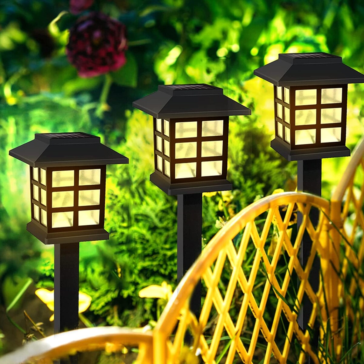 Lot de 12 lampes solaires d'extérieur étanches pour jardin, paysage et terrasse