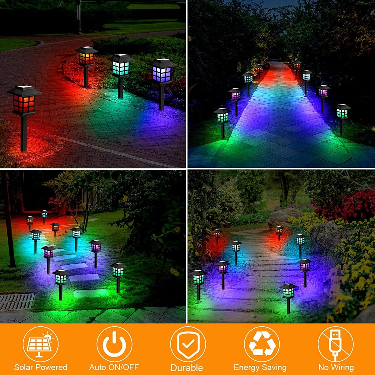 Lot de 12 lampes solaires d'extérieur étanches pour jardin, paysage et terrasse